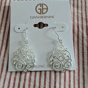 Giant Bernini sterling silver filigree earrings